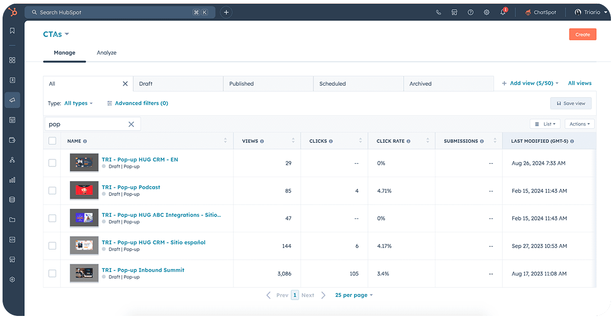 Formularios de HubSpot