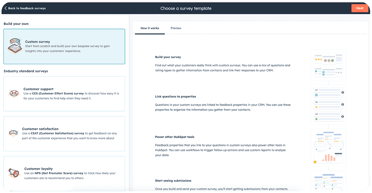 Automate a satisfaction survey