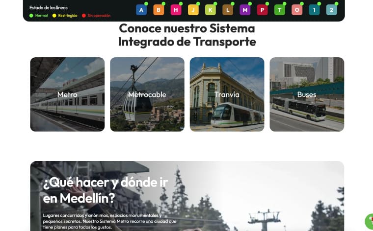 Diseño web Metro de Medellín