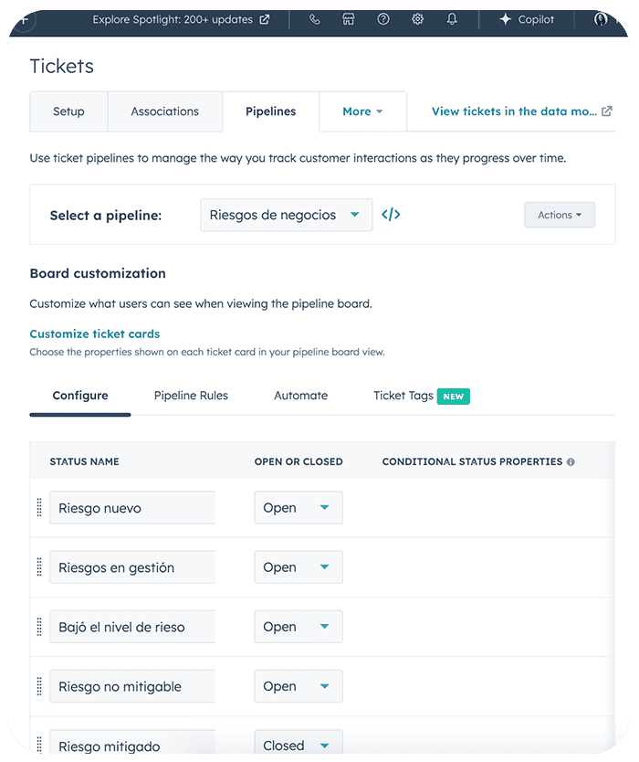 Ticket pipeline