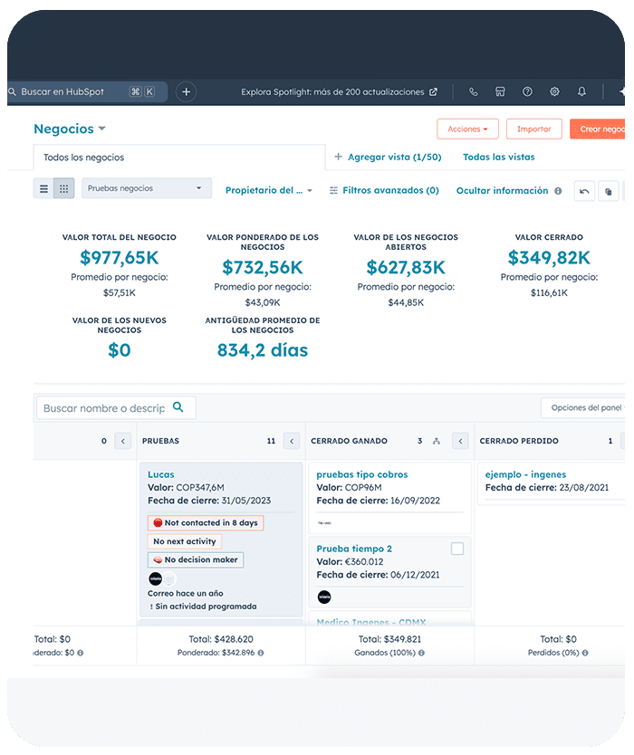 Creación de pipeline de negocios